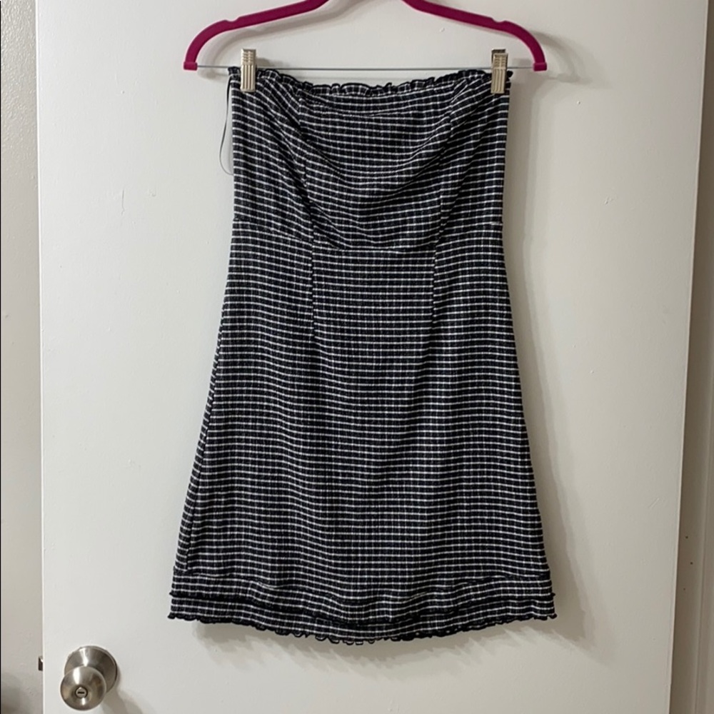 Topshop Strapless Gingham Dress